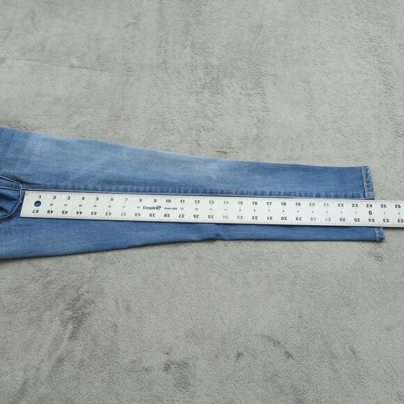 Seven7 Jeans Women's 6 Blue Mid-Rise Straight Crop Denim 24.5" Inseam Distressed - Picture 16 of 16